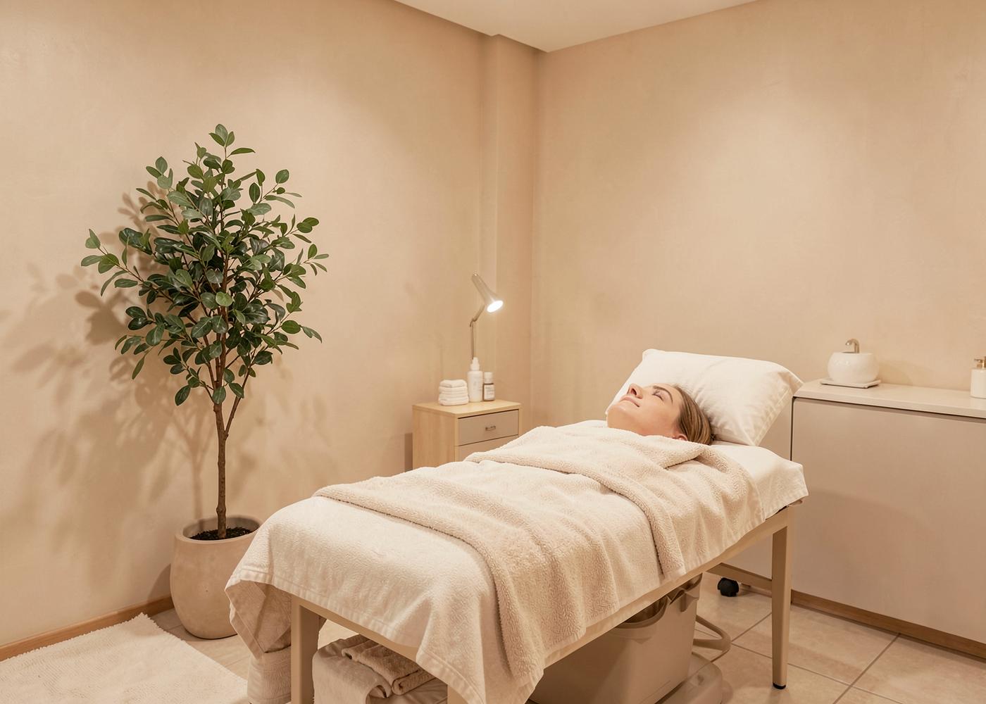 Calm aesthetics treatment room
